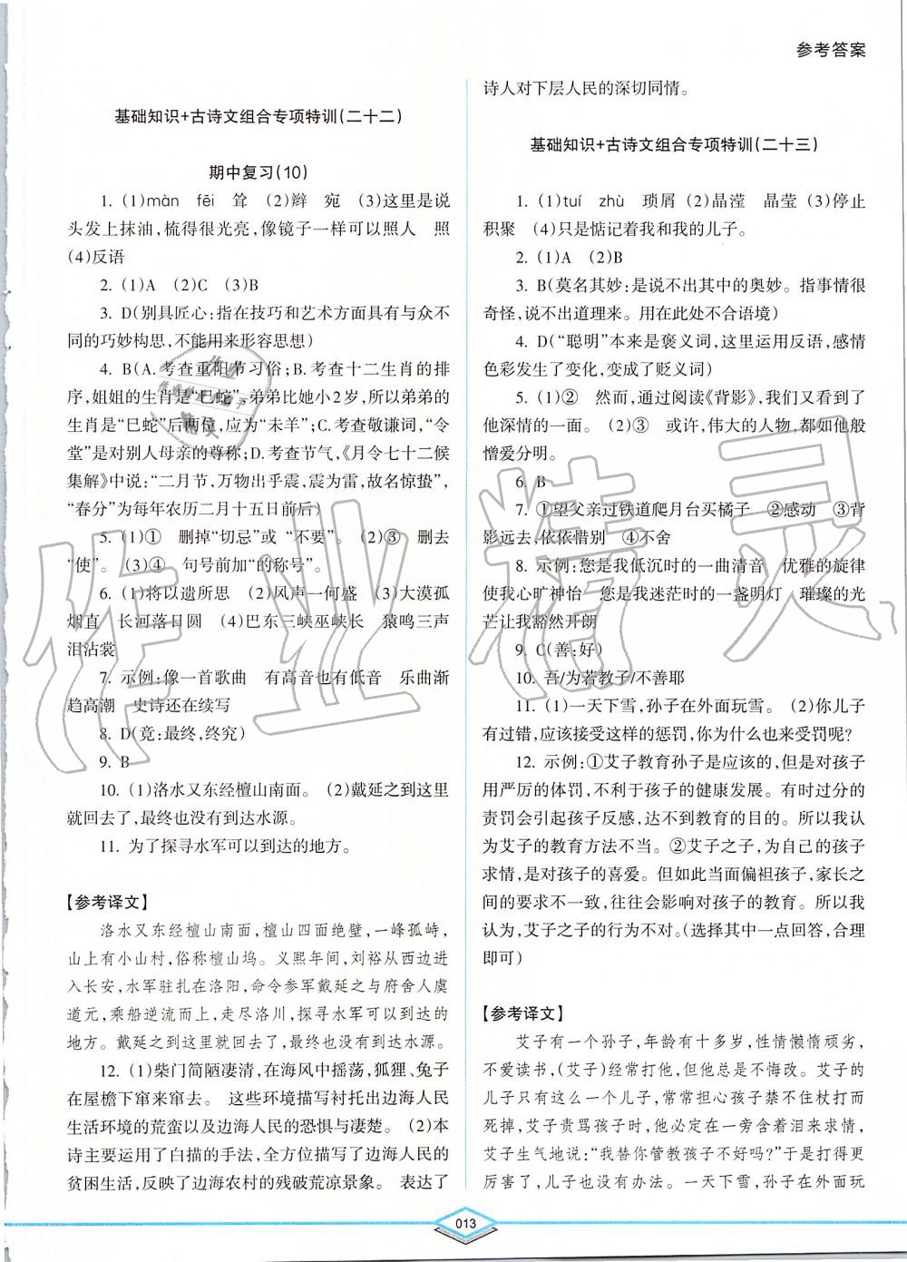 2019年初中語文專項突破特訓(xùn)基礎(chǔ)知識加古詩文八年級 第13頁