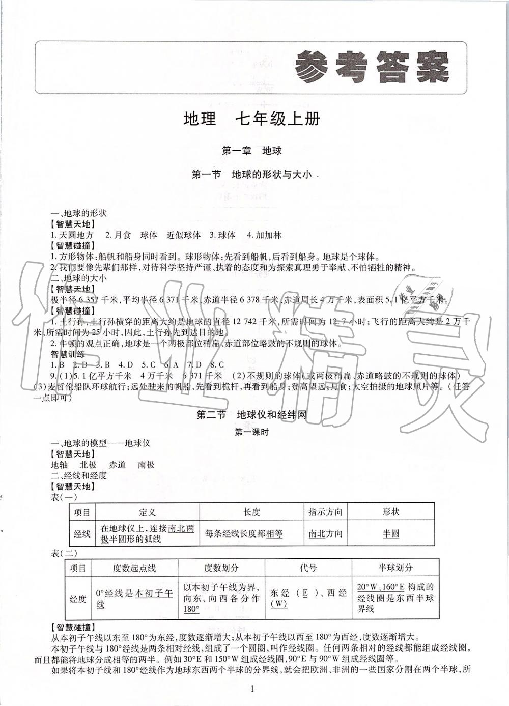 2019年智慧學(xué)習(xí)七年級(jí)地理上冊(cè)商務(wù)星球版 第1頁(yè)