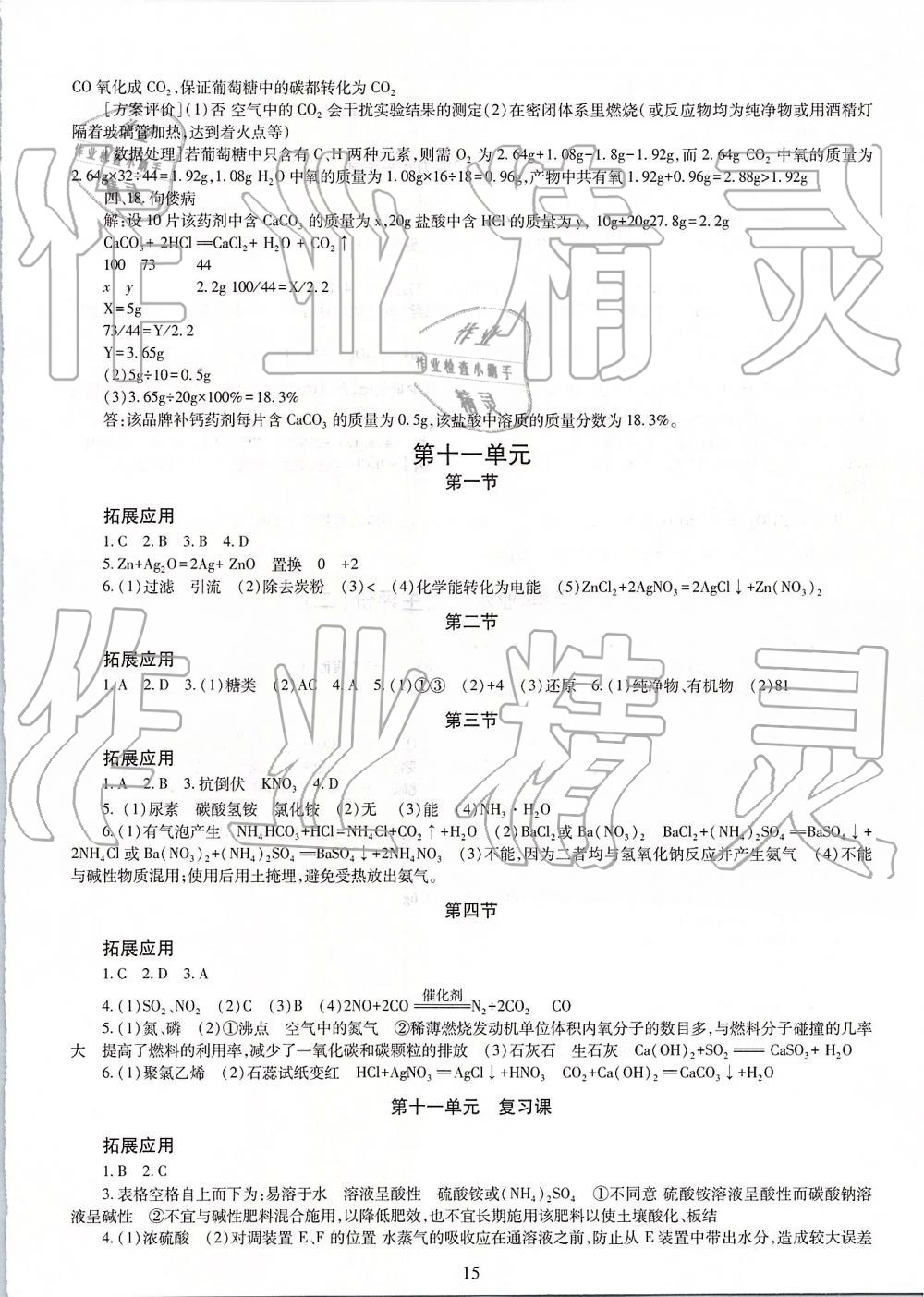 2019年智慧學(xué)習(xí)九年級化學(xué)全一冊人教版 第15頁