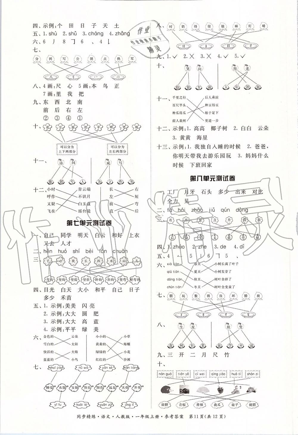 2019年同步精練一年級語文上冊人教版 第11頁