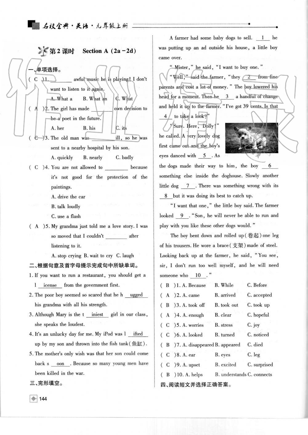 2019年名校金典课堂九年级英语上册人教版成都专版 第144页