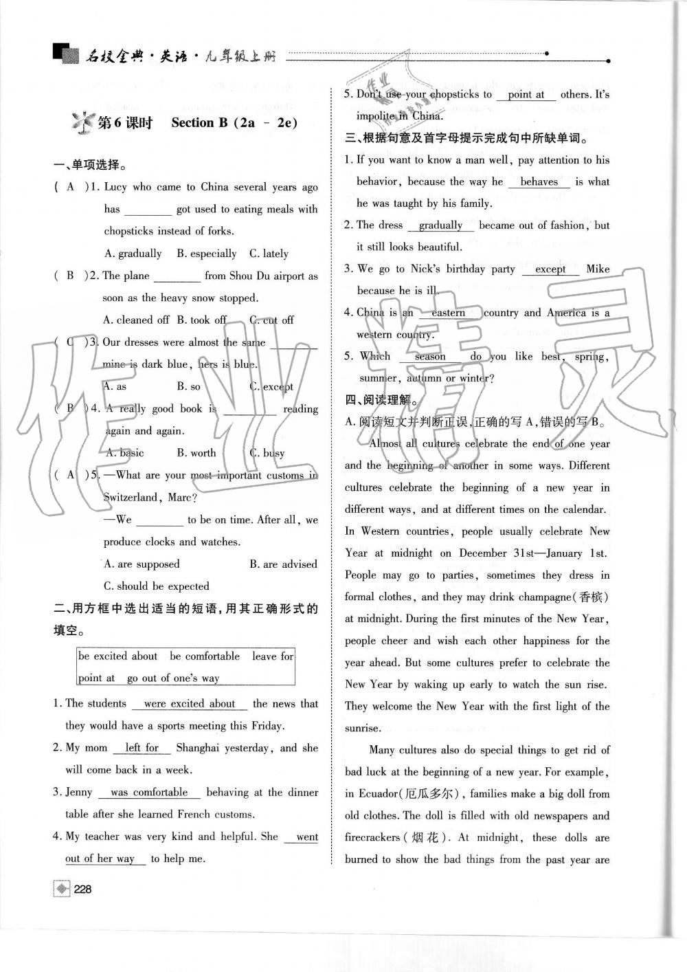 2019年名校金典课堂九年级英语上册人教版成都专版 第228页