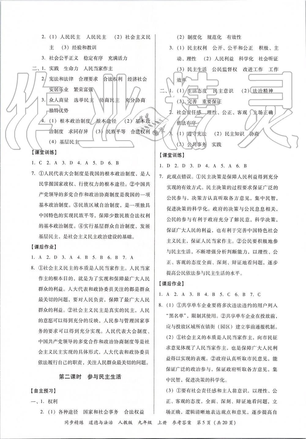 2019年同步精練九年級道德與法治上冊人教版 第5頁