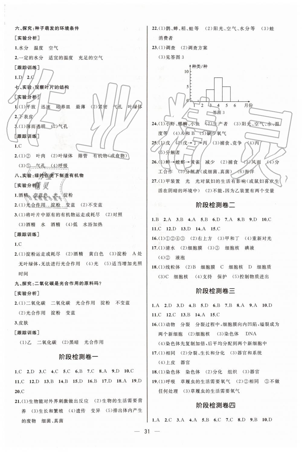 2019年同步学历案课时练七年级生物学上册人教版河北专版 第15页