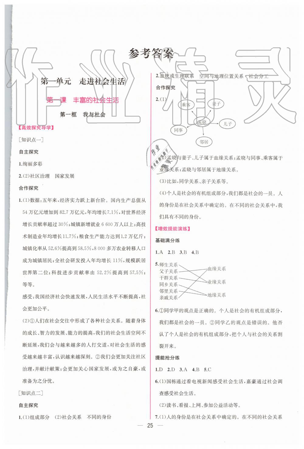 2019年同步学历案课时练八年级道德与法治上册人教版 第1页