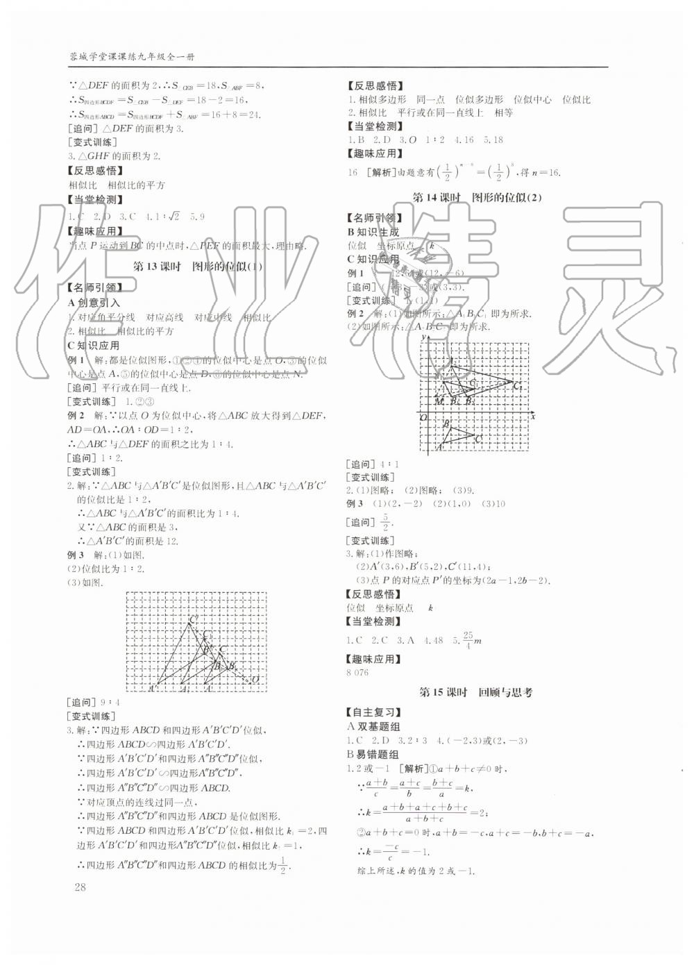 2019年蓉城学堂课课练九年级数学全一册北师大版四川教育出版社 第28页