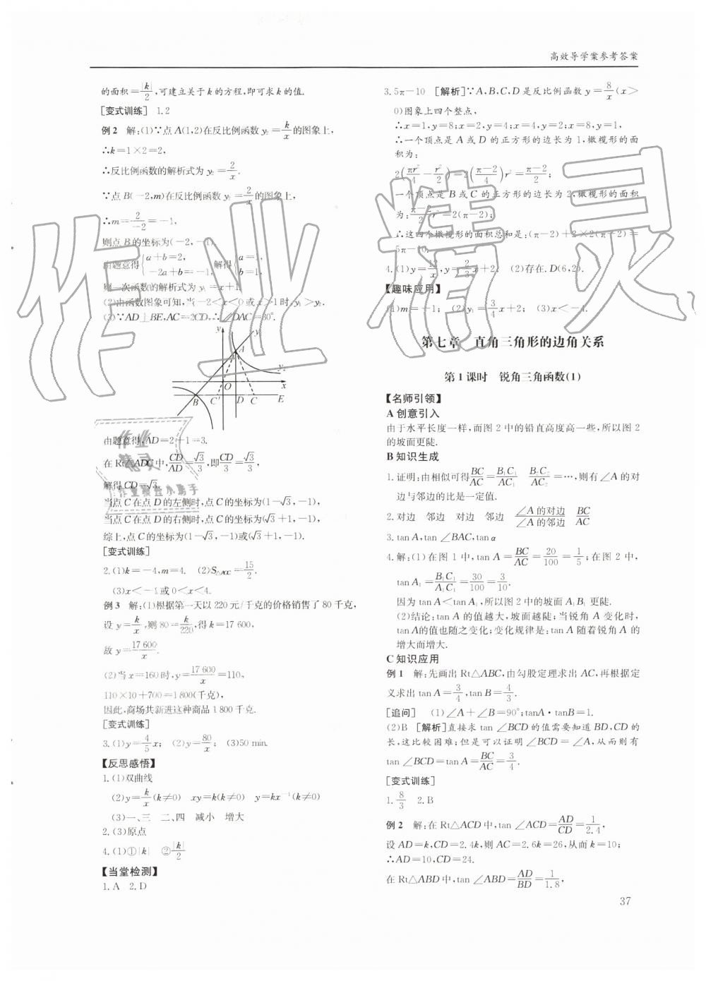 2019年蓉城學堂課課練九年級數(shù)學全一冊北師大版四川教育出版社 第37頁