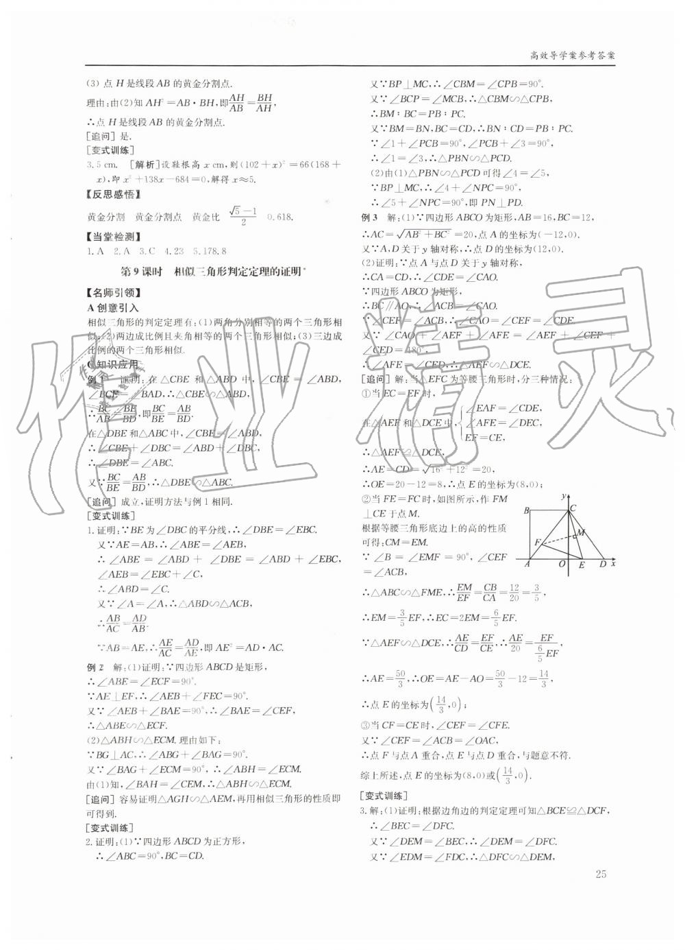 2019年蓉城学堂课课练九年级数学全一册北师大版四川教育出版社 第25页