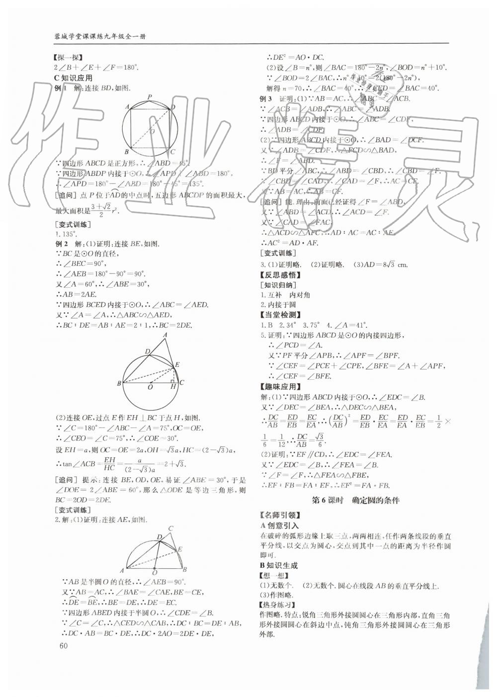 2019年蓉城學(xué)堂課課練九年級(jí)數(shù)學(xué)全一冊北師大版四川教育出版社 第60頁