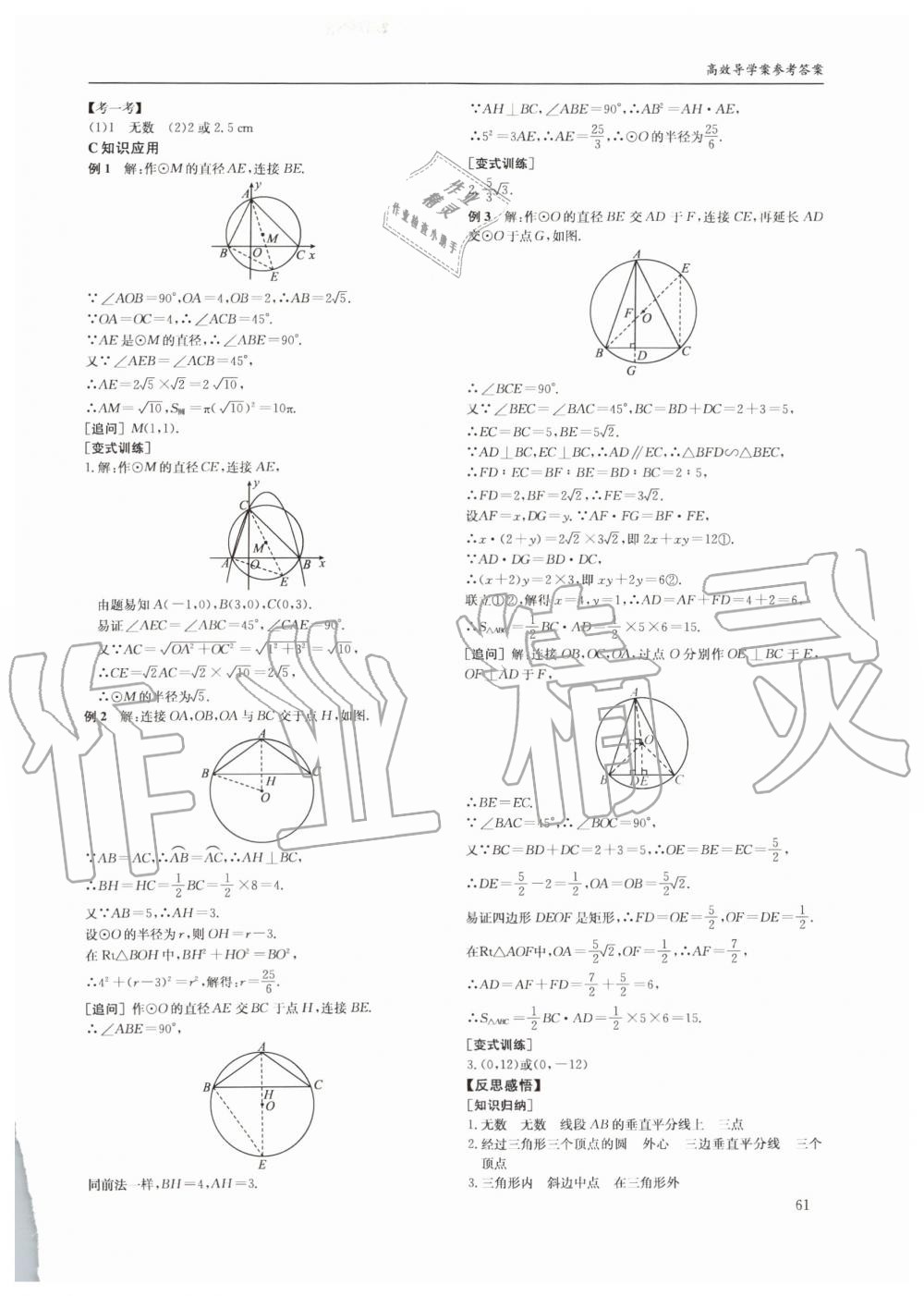 2019年蓉城学堂课课练九年级数学全一册北师大版四川教育出版社 第61页