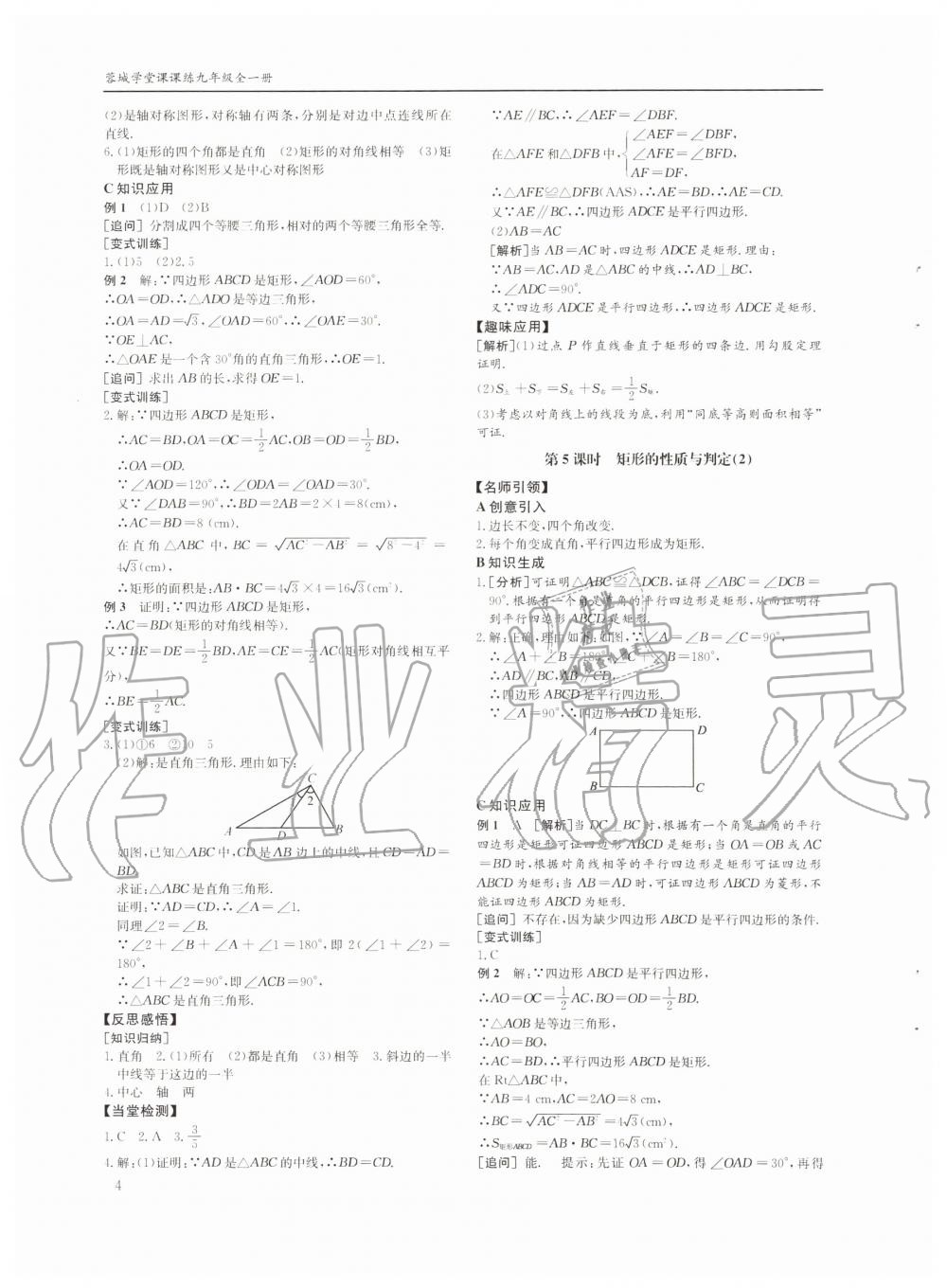 2019年蓉城学堂课课练九年级数学全一册北师大版四川教育出版社 第4页