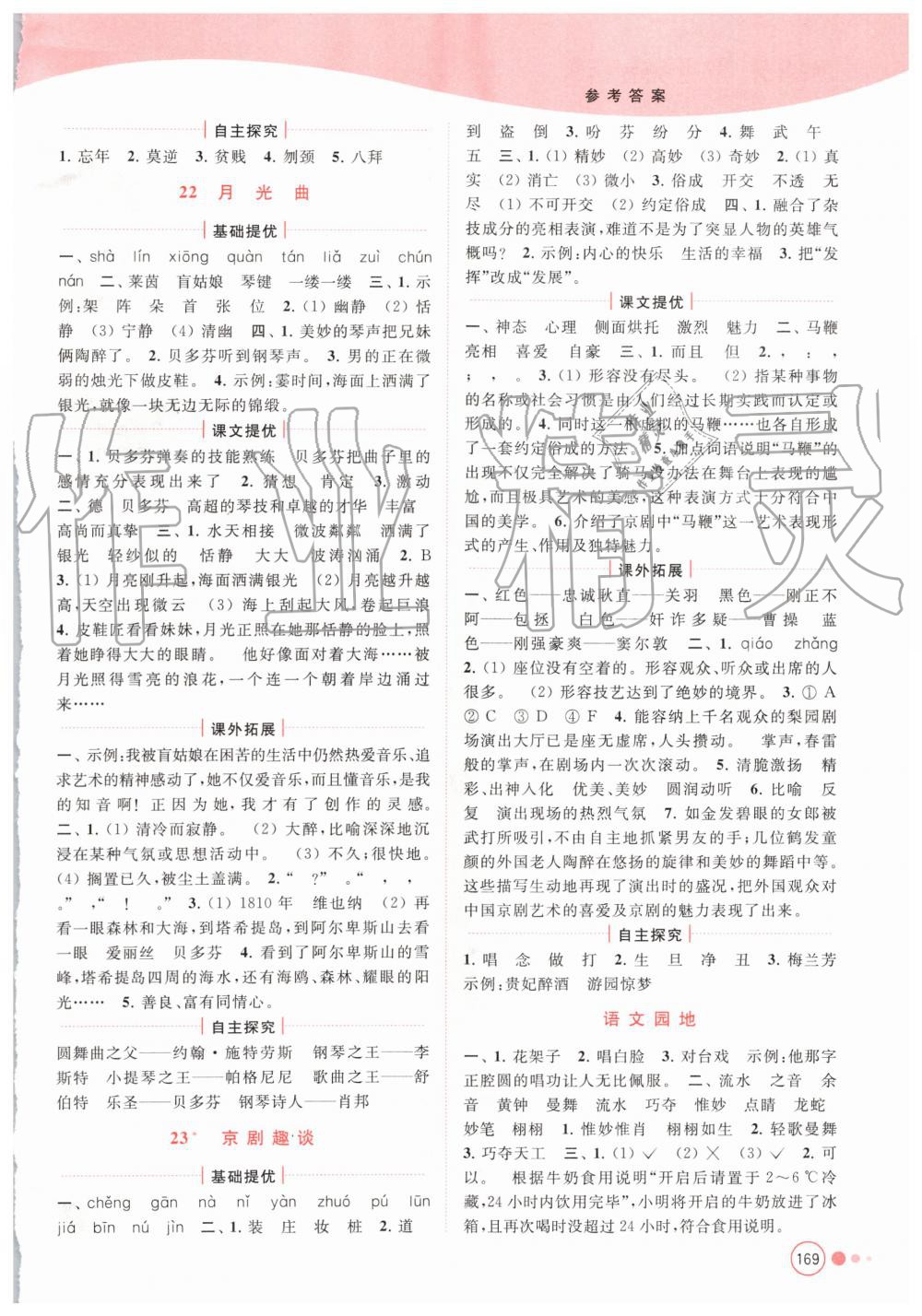 2019年亮點(diǎn)給力提優(yōu)班多維互動(dòng)空間六年級語文上冊人教版 第13頁