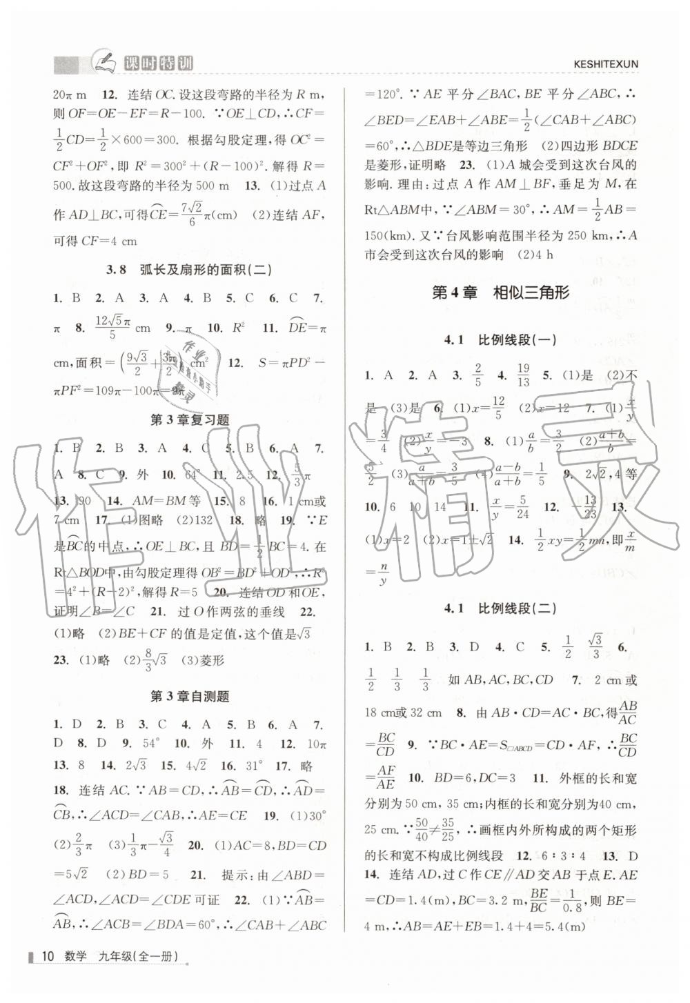 2019年浙江新课程三维目标测评课时特训九年级数学全一册浙教版 第10页