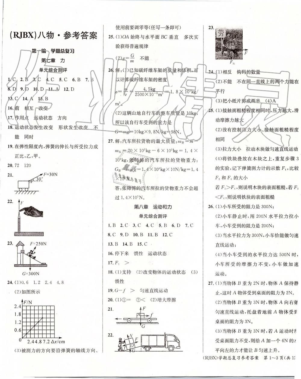 2019年名師幫學(xué)期總復(fù)習(xí)八年級(jí)物理全一冊(cè)人教版 第1頁(yè)