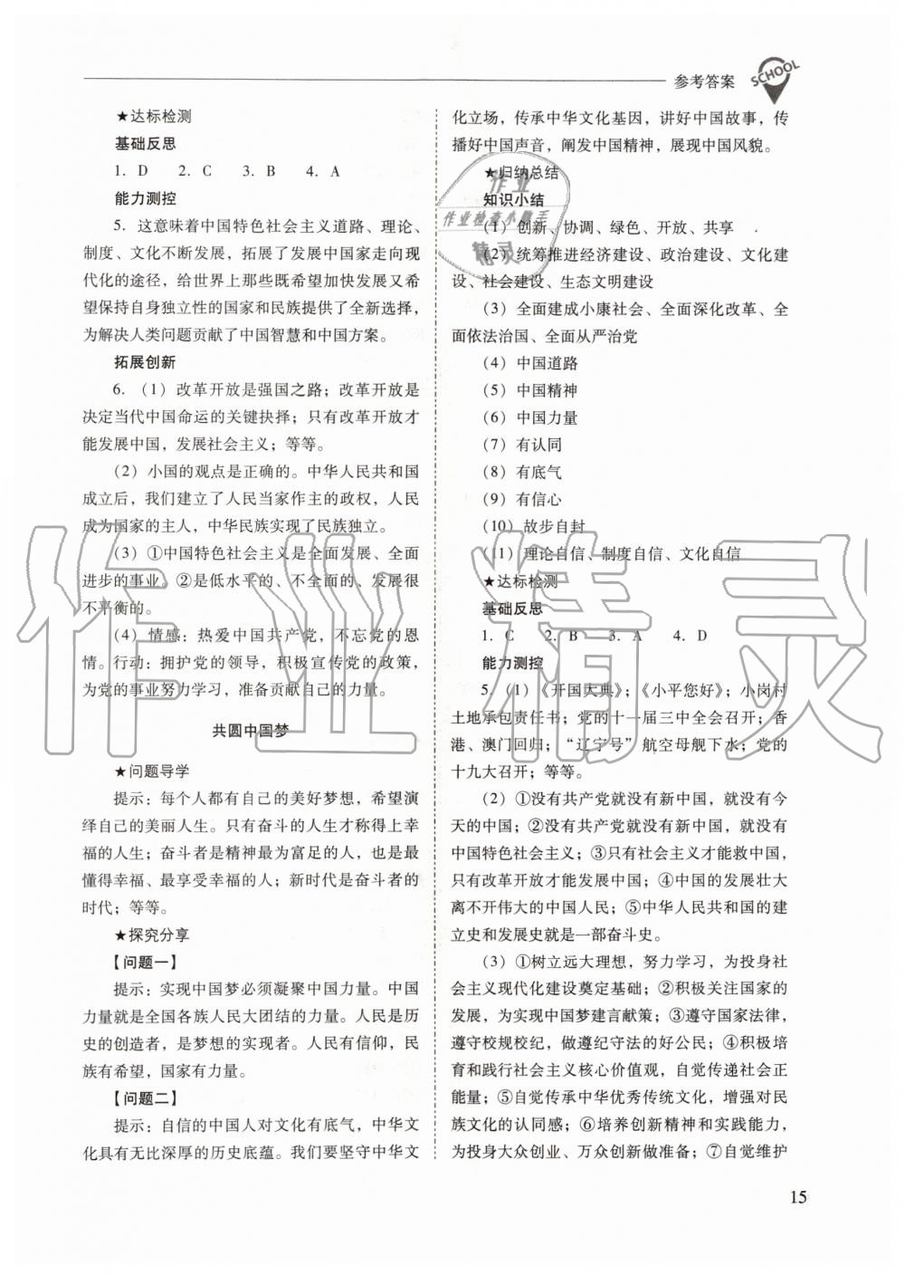 2019年新課程問題解決導(dǎo)學(xué)方案九年級道德與法治上冊人教版 第15頁