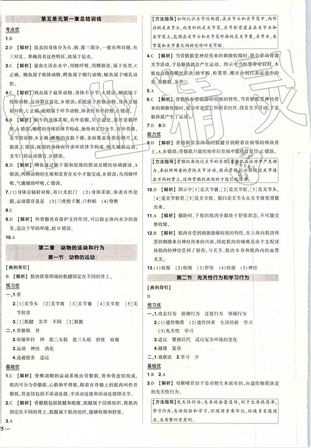 2019年黃岡創(chuàng)優(yōu)作業(yè)八年級生物上冊人教版 第4頁