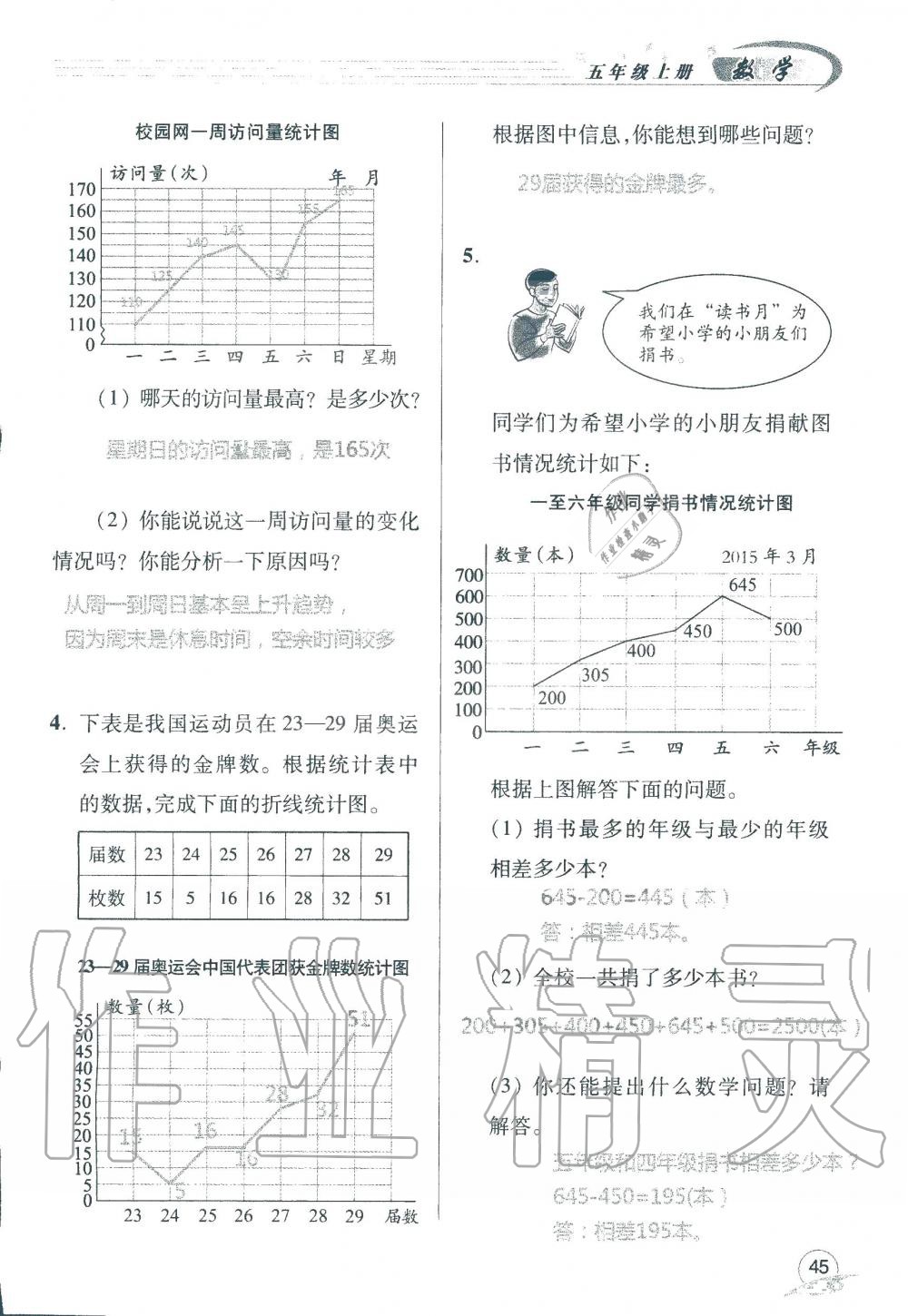 2019年数学配套练习册小学五年级上册青岛版 第47页