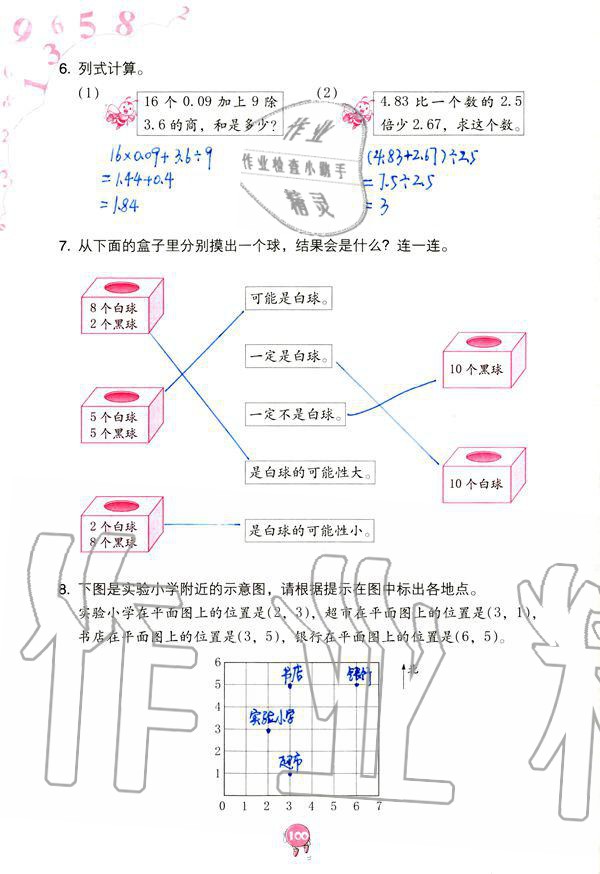 2019年數(shù)學(xué)學(xué)習(xí)與鞏固五年級(jí)上冊(cè)人教版 第100頁(yè)