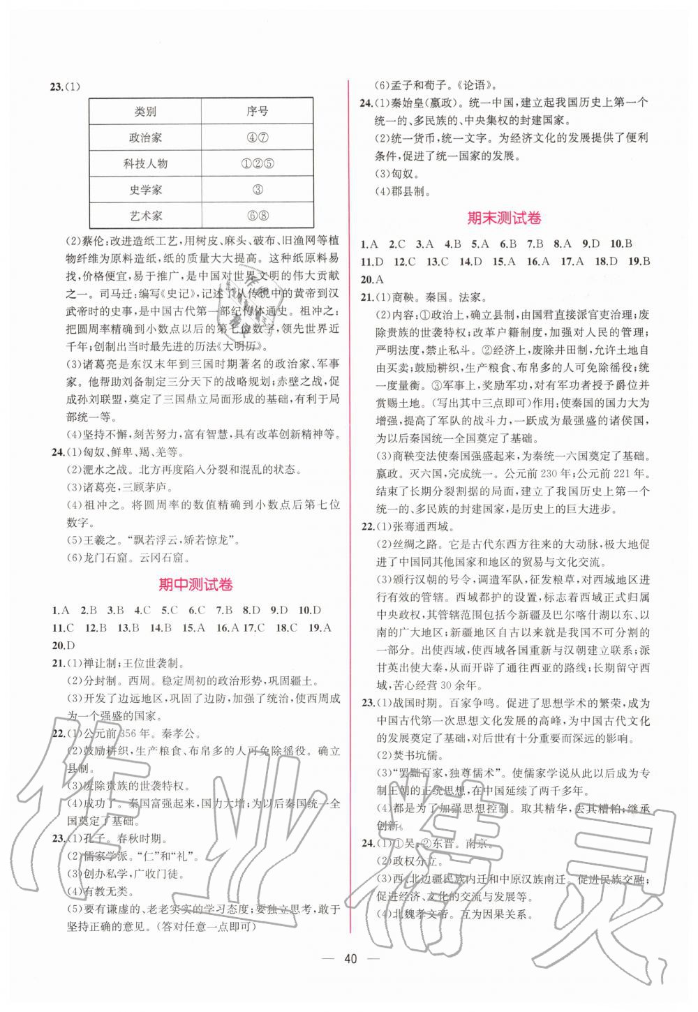 2019年同步学历案课时练七年级中国历史上册人教版 第16页