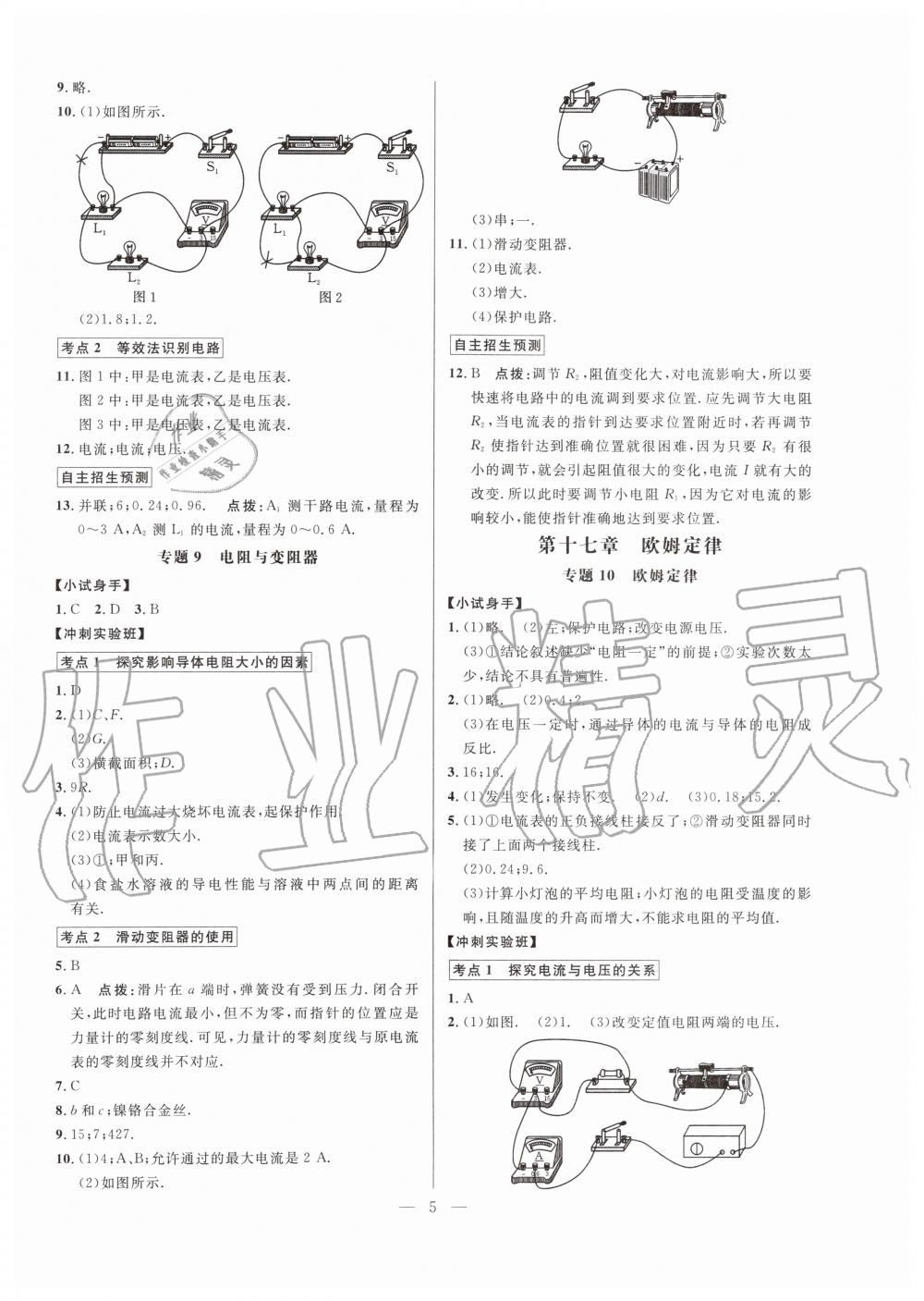 2019年走向名校同步專題訓(xùn)練九年級物理全一冊人教版 第5頁