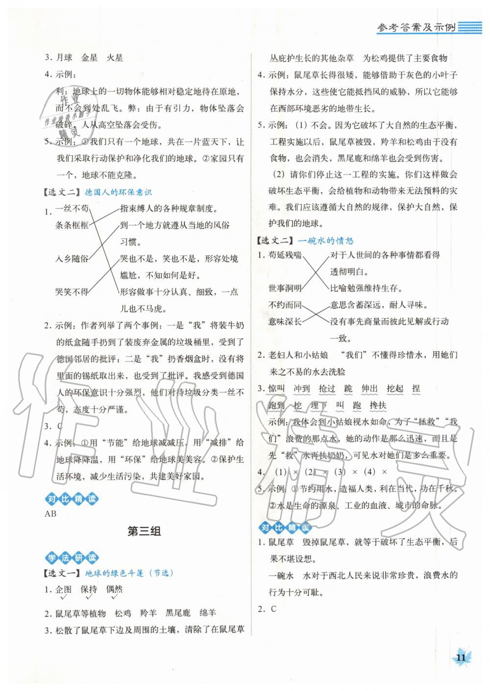 2019年魔卡閱讀目標(biāo)訓(xùn)練法六年級(jí)語文上冊(cè)人教版 第11頁(yè)