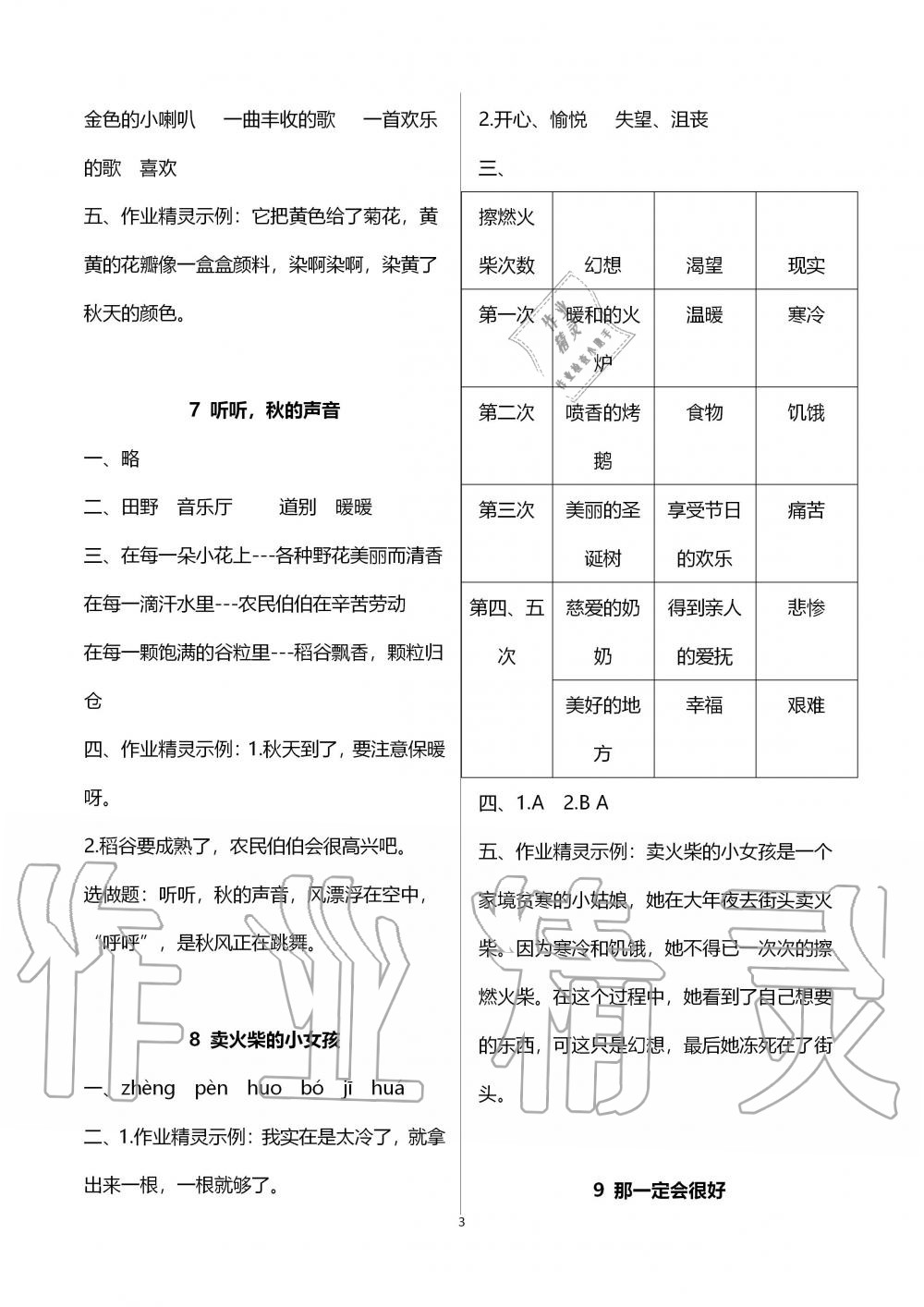 2019年語(yǔ)文練習(xí)部分三年級(jí)第一學(xué)期人教版五四制 第3頁(yè)