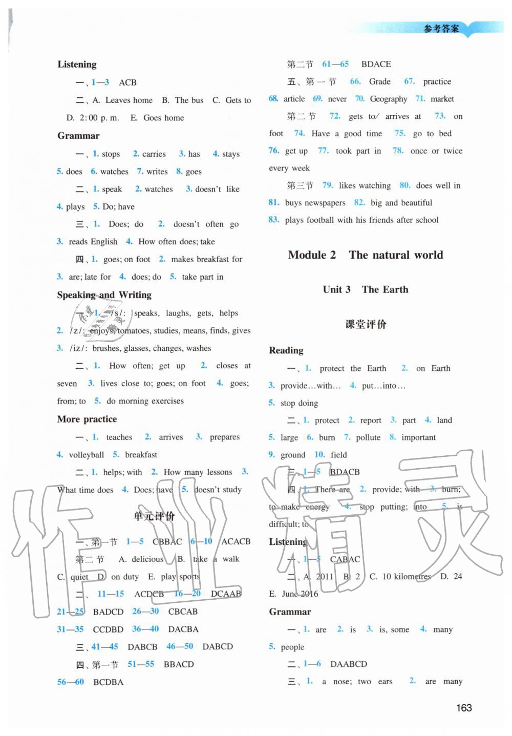 2019年陽光學(xué)業(yè)評價七年級英語上冊滬教版 第3頁