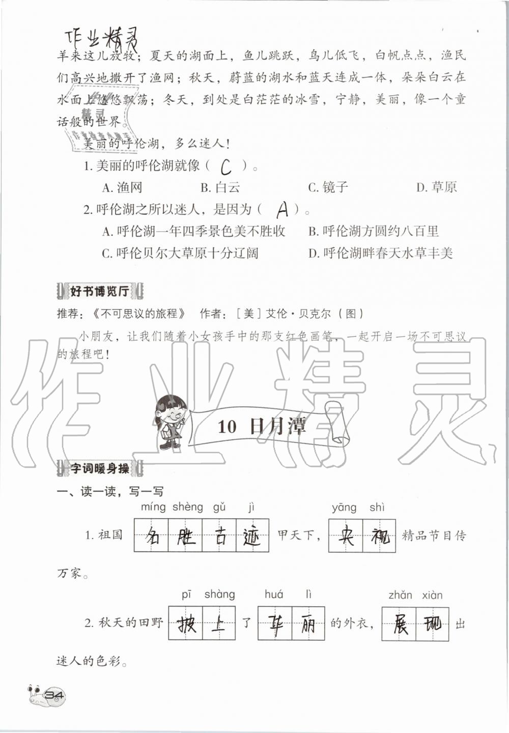 2019年知识与能力训练二年级语文上册人教版 第34页