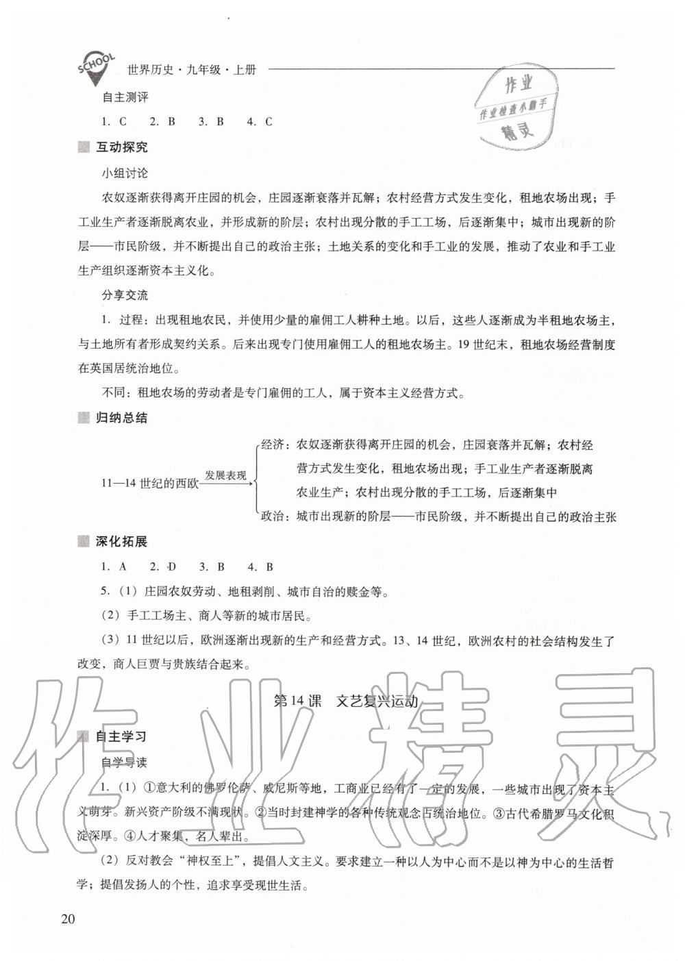 2019年新课程问题解决导学方案九年级世界历史上册人教版 第20页