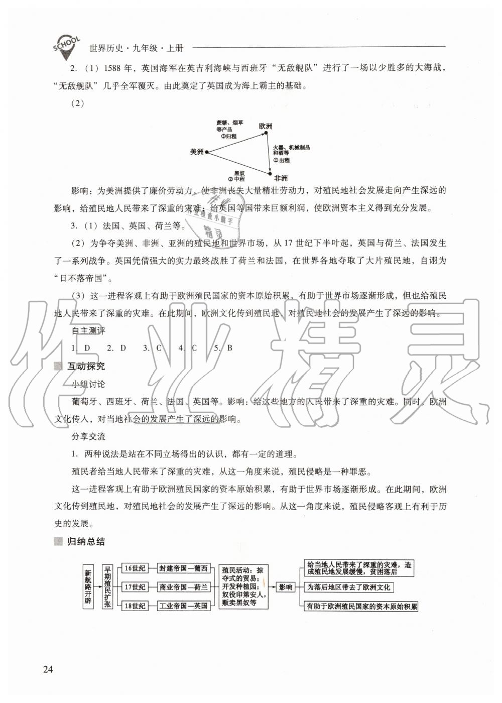 2019年新課程問(wèn)題解決導(dǎo)學(xué)方案九年級(jí)世界歷史上冊(cè)人教版 第24頁(yè)