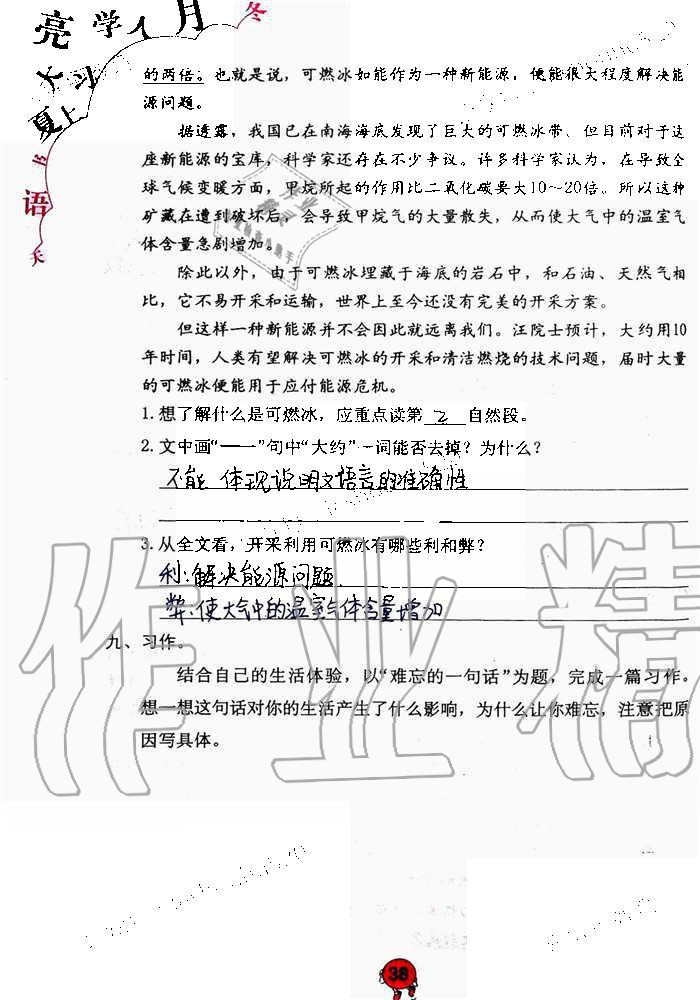 2019年語(yǔ)文學(xué)習(xí)與鞏固六年級(jí)上冊(cè)人教版 第38頁(yè)