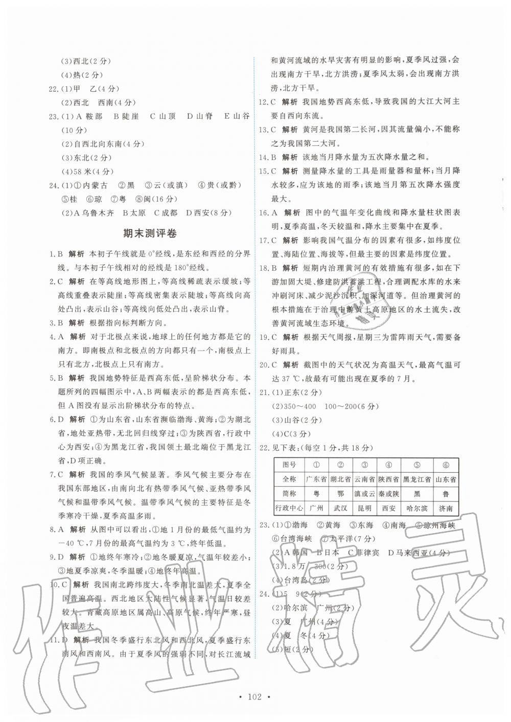 2019年能力培養(yǎng)與測試七年級(jí)地理上冊(cè)中圖版 第20頁