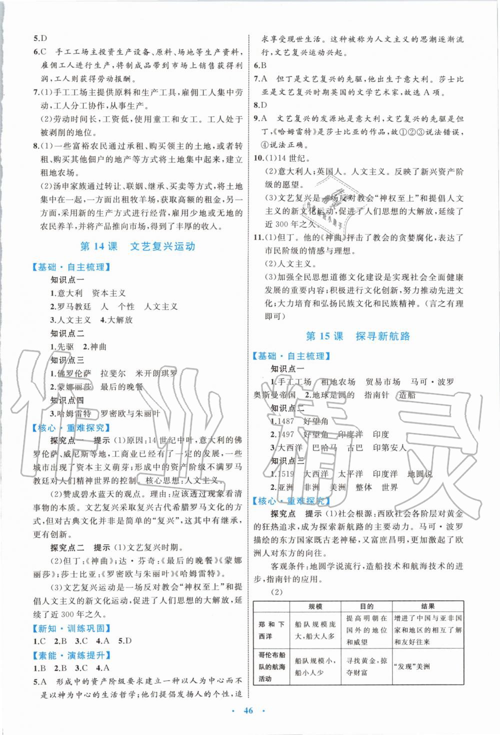 2019年初中同步學習目標與檢測九年級歷史上人教版 第6頁