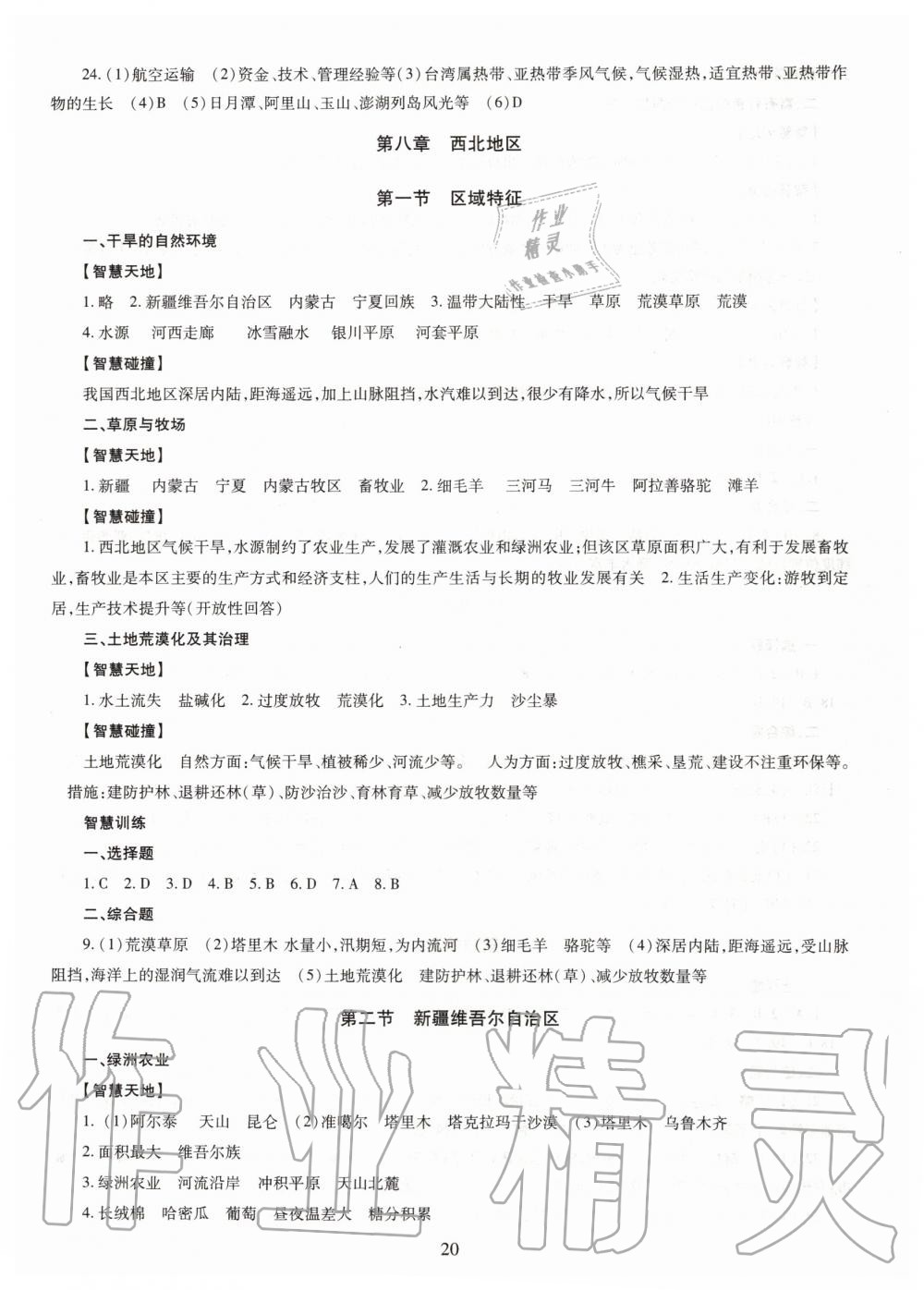 2019年智慧學(xué)習(xí)八年級(jí)地理全一冊(cè)人教版 第20頁