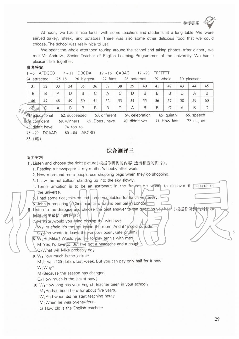 2019年新課程問題解決導(dǎo)學(xué)方案八年級英語上冊上教版 第29頁