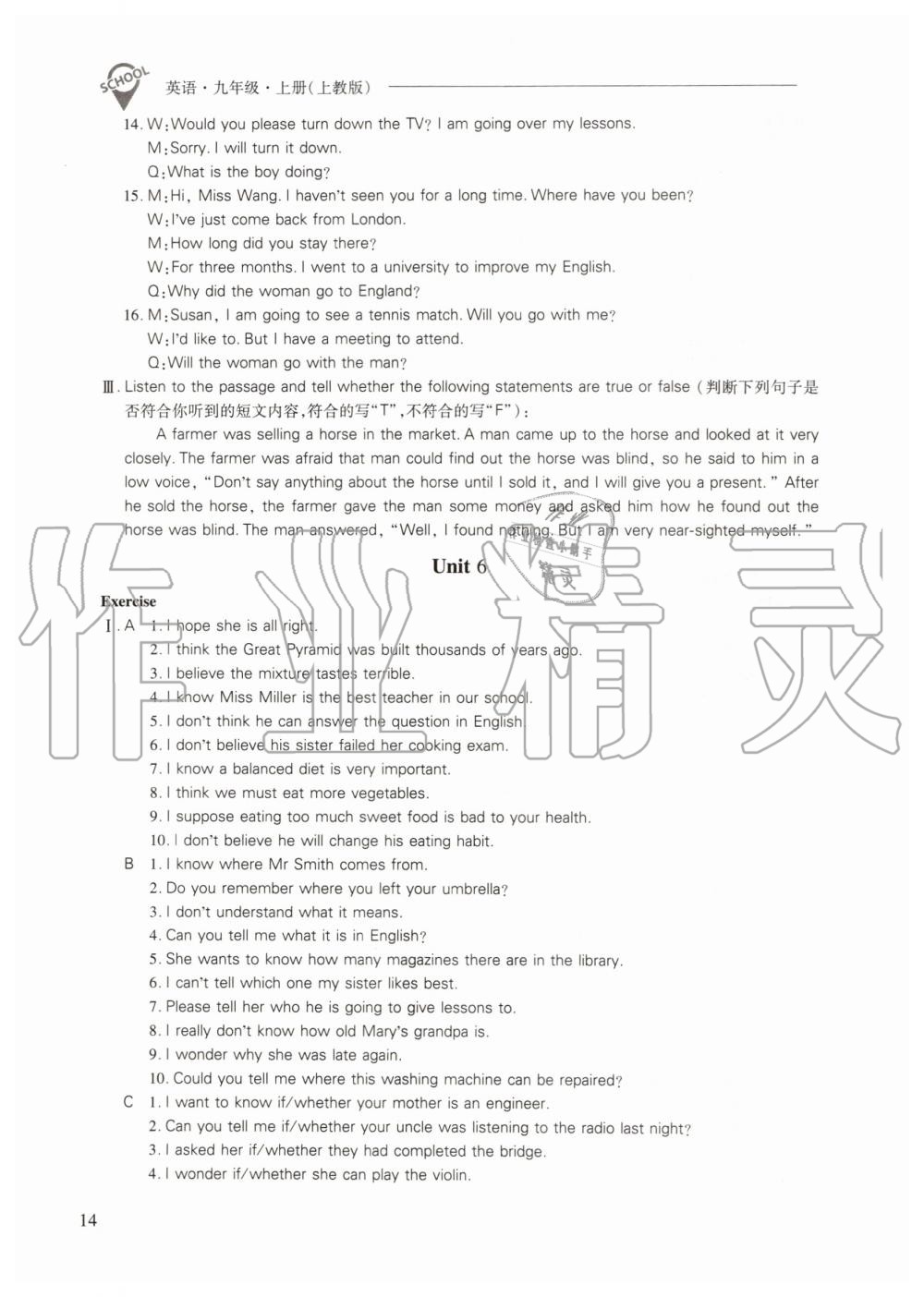 2019年新课程问题解决导学方案九年级英语上册上教版 第14页