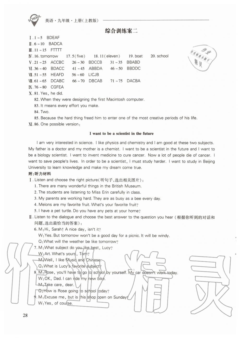 2019年新课程问题解决导学方案九年级英语上册上教版 第28页