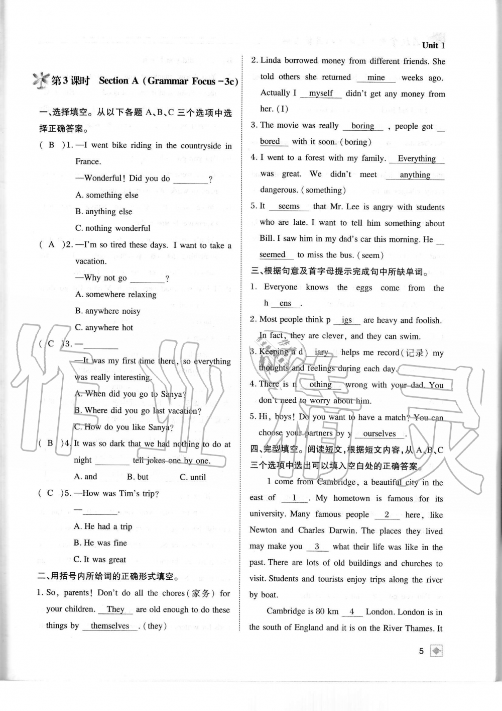 2019年名校金典课堂八年级英语上册人教版成都专版 第5页