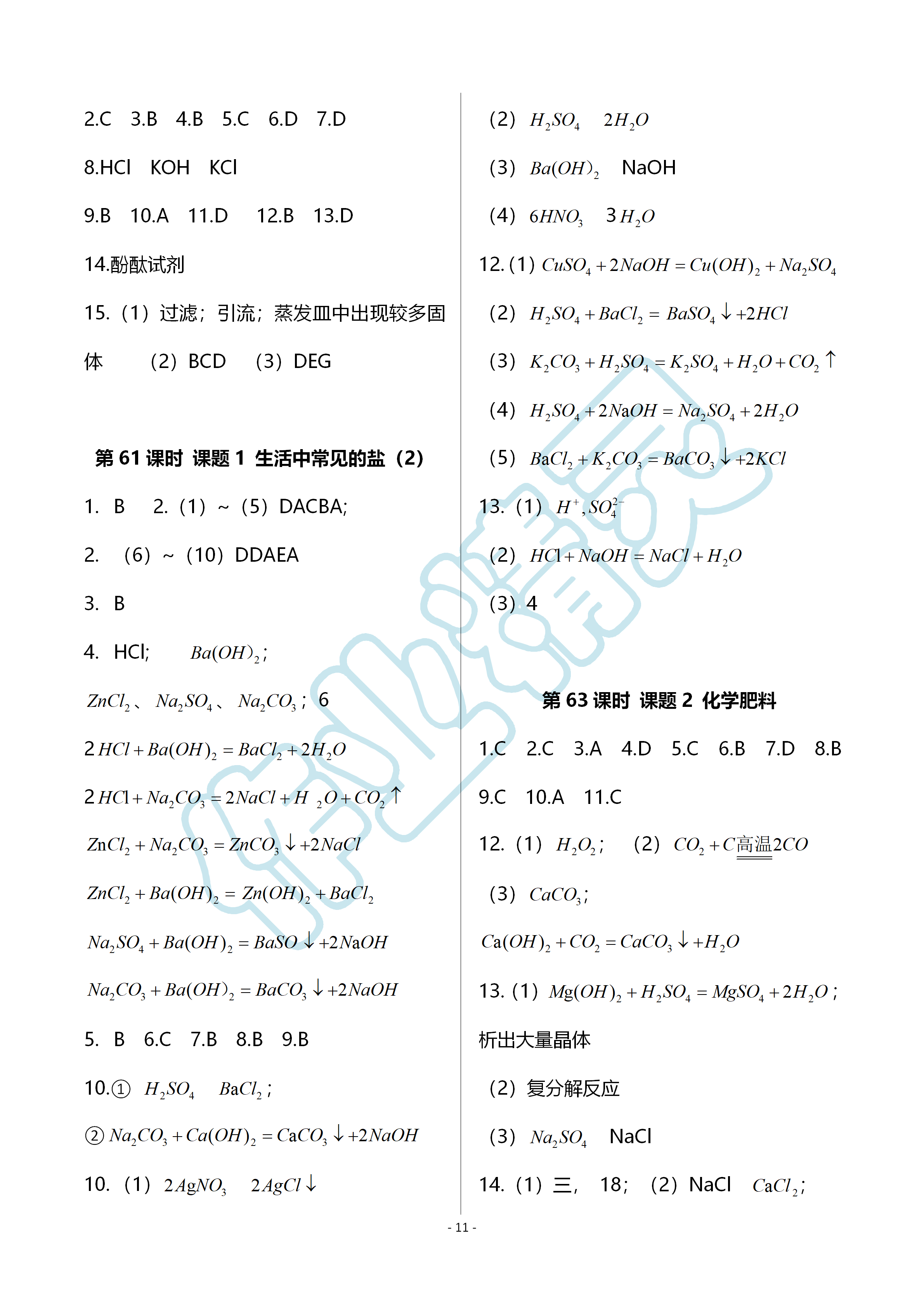 2019年知识与能力训练九年级化学全一册人教版A版 第11页