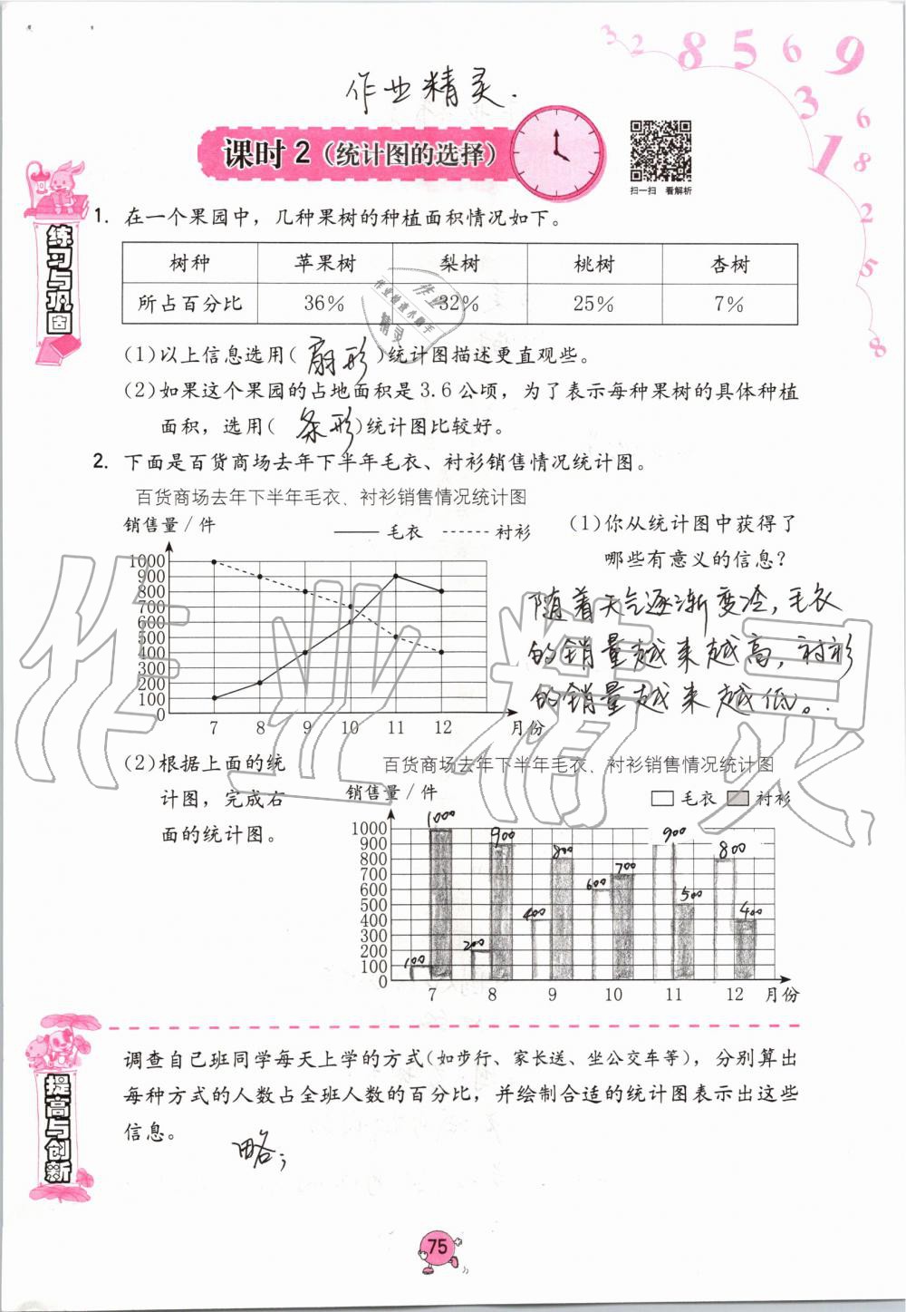 2019年學(xué)習(xí)與鞏固六年級數(shù)學(xué)上冊人教版 第75頁