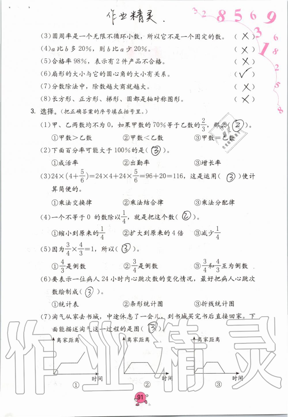 2019年學(xué)習(xí)與鞏固六年級(jí)數(shù)學(xué)上冊(cè)人教版 第91頁(yè)