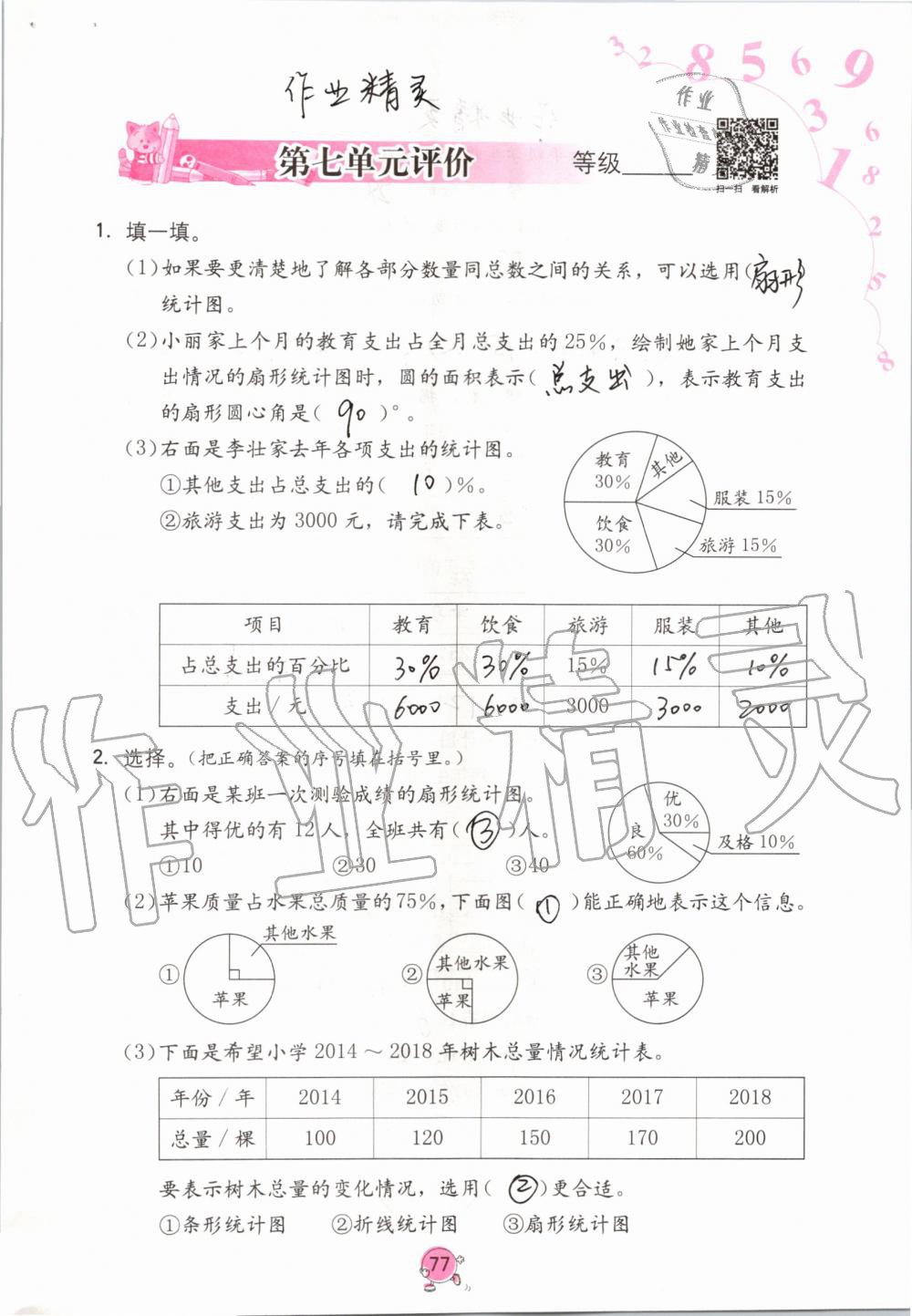 2019年學習與鞏固六年級數(shù)學上冊人教版 第77頁