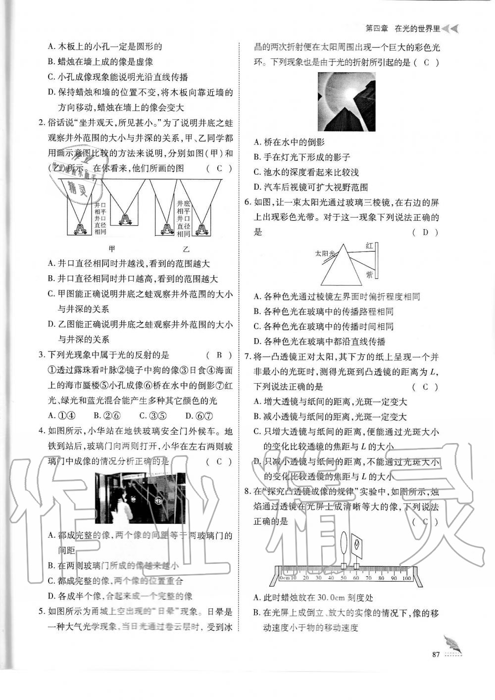 2019年蓉城优课堂给力A加八年级物理上册教科版 第87页