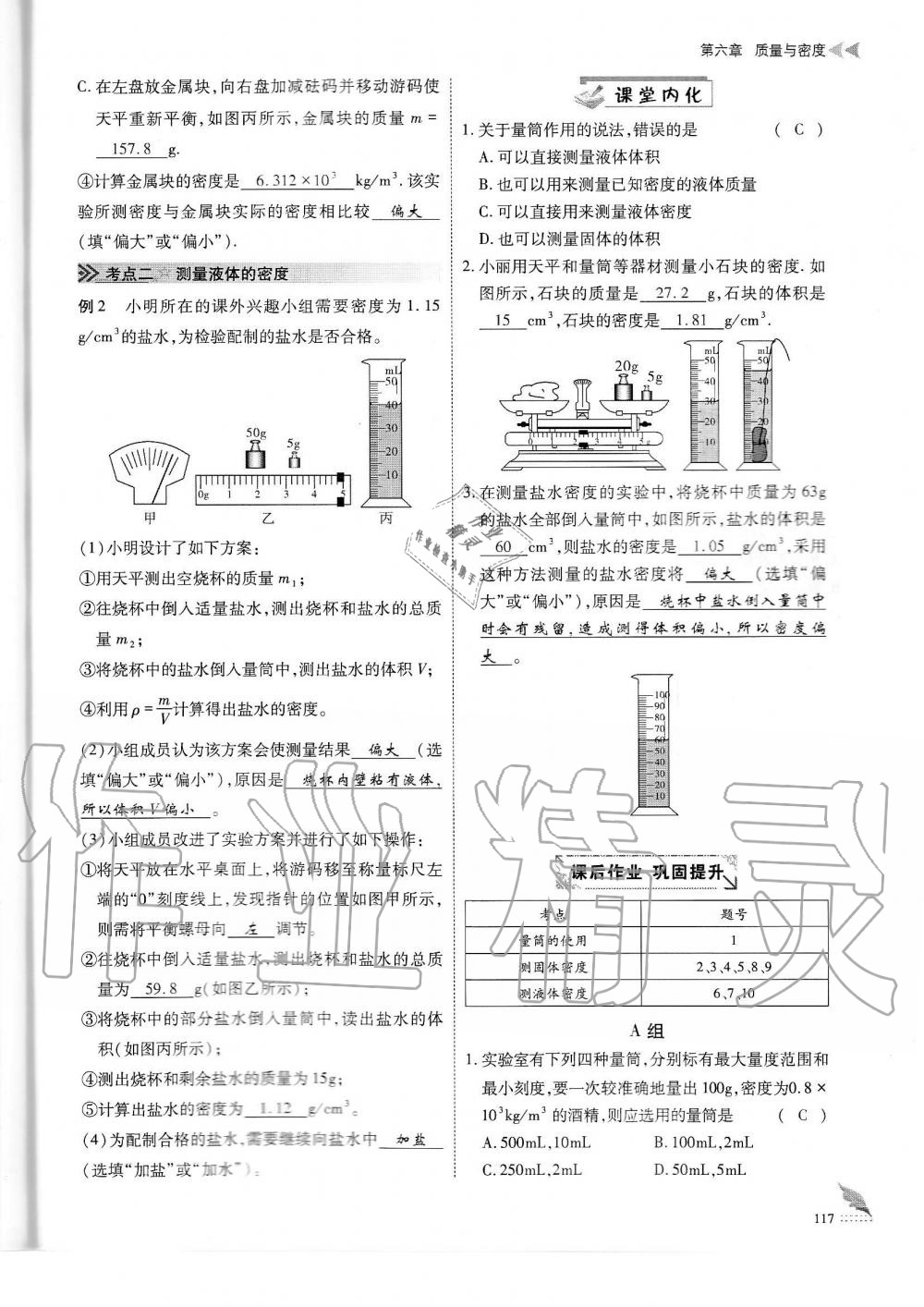 2019年蓉城优课堂给力A加八年级物理上册教科版 第117页