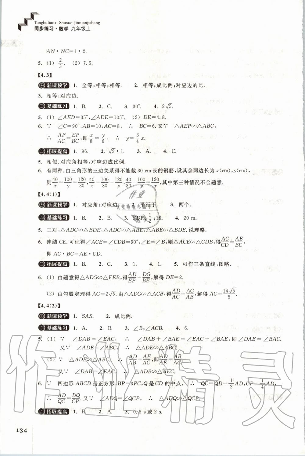 2019年同步练习九年级数学上册浙教版浙江教育出版社 第16页