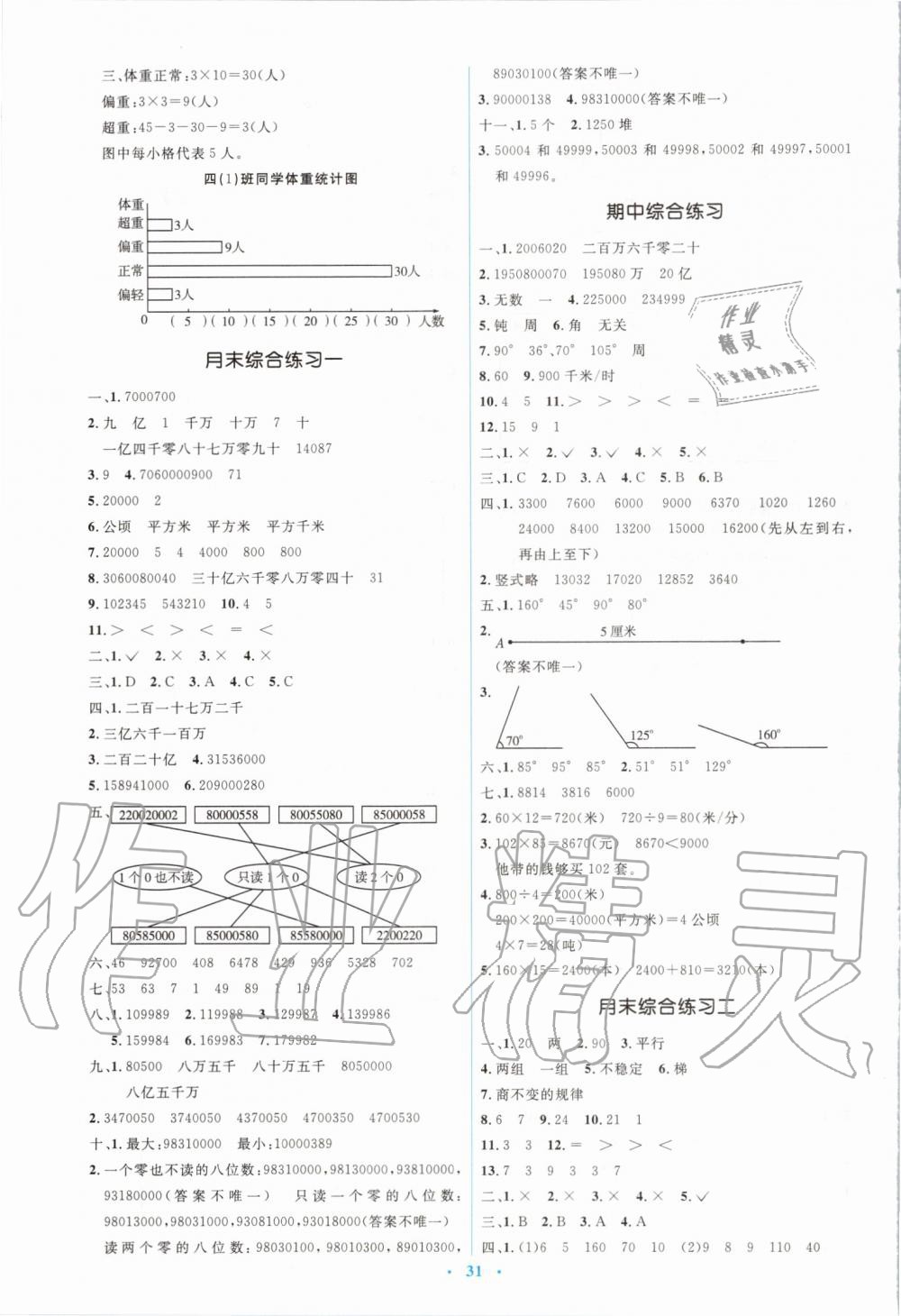 2019年人教金学典同步解析与测评学考练四年级数学上册人教版 第11页