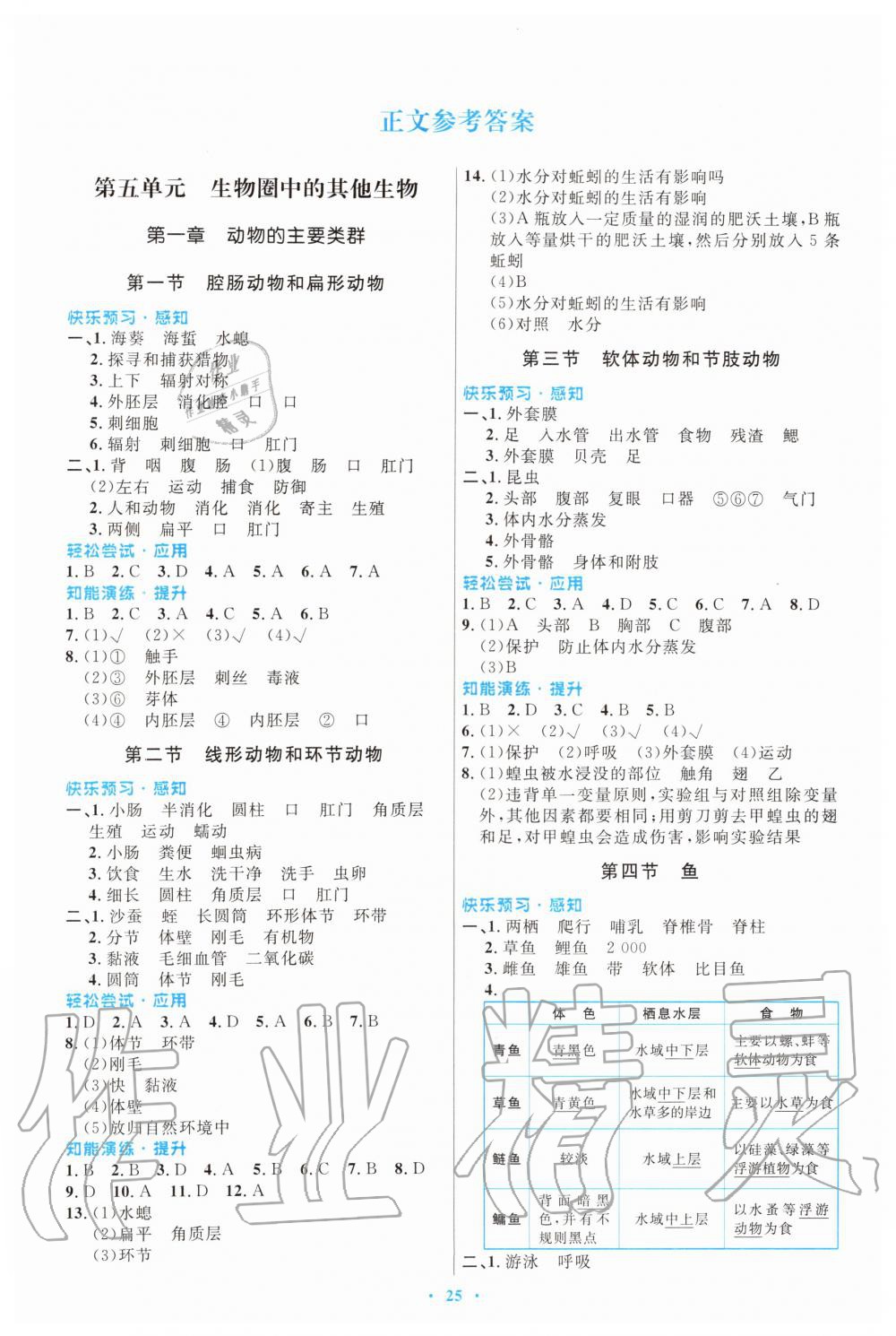 2019年初中同步测控优化设计八年级生物上册人教版福建专版 第1页