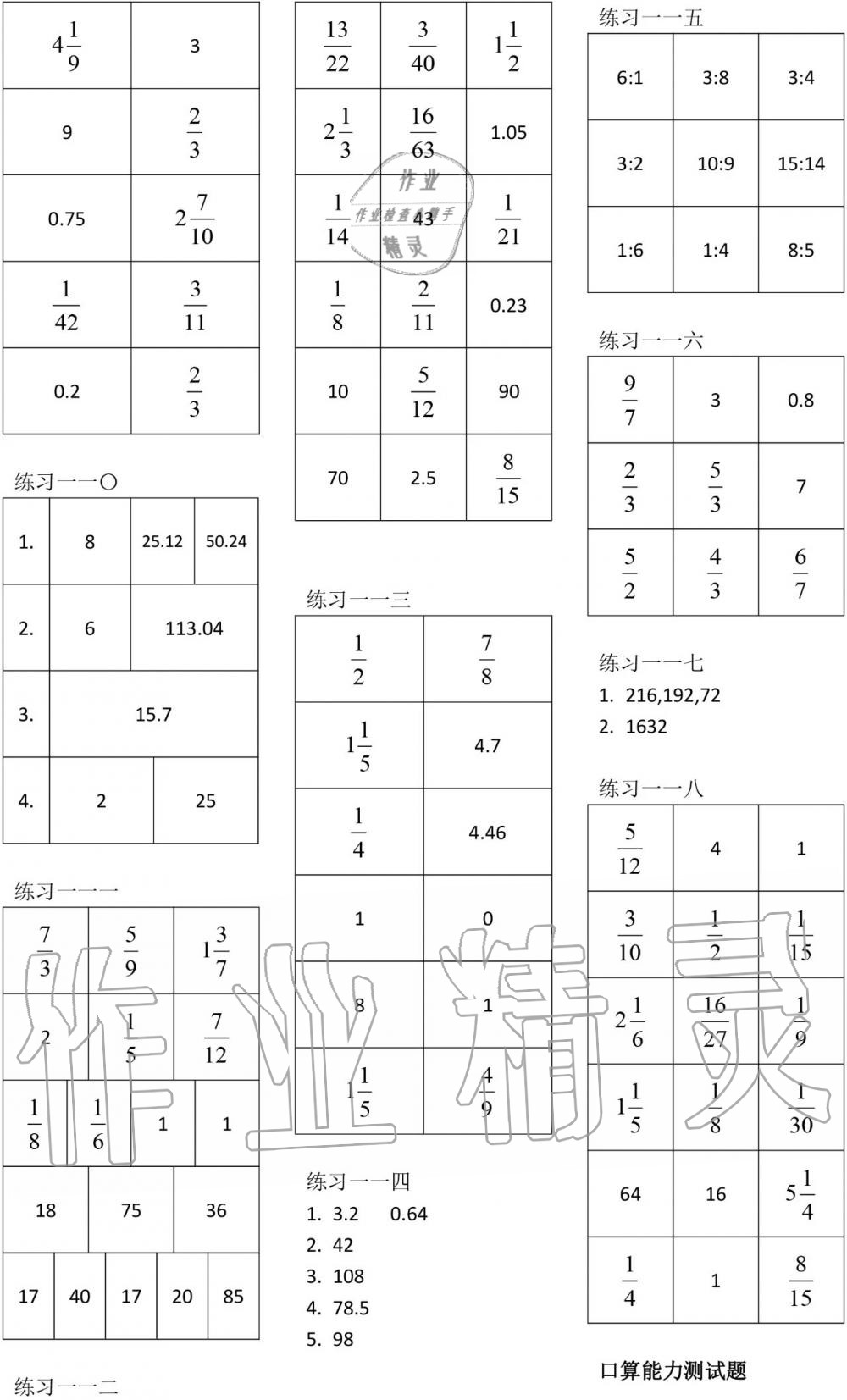 2019年數(shù)學(xué)口算每天一練六年級(jí)上冊(cè)人教版 第14頁