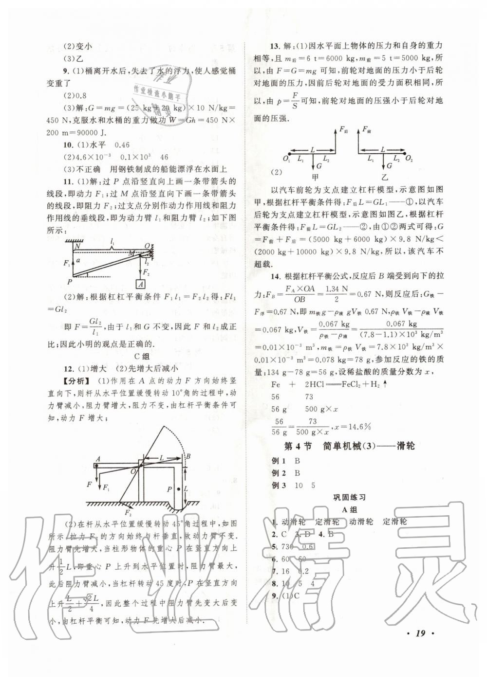 2019年拓展與培優(yōu)九年級科學全一冊浙教版 第19頁