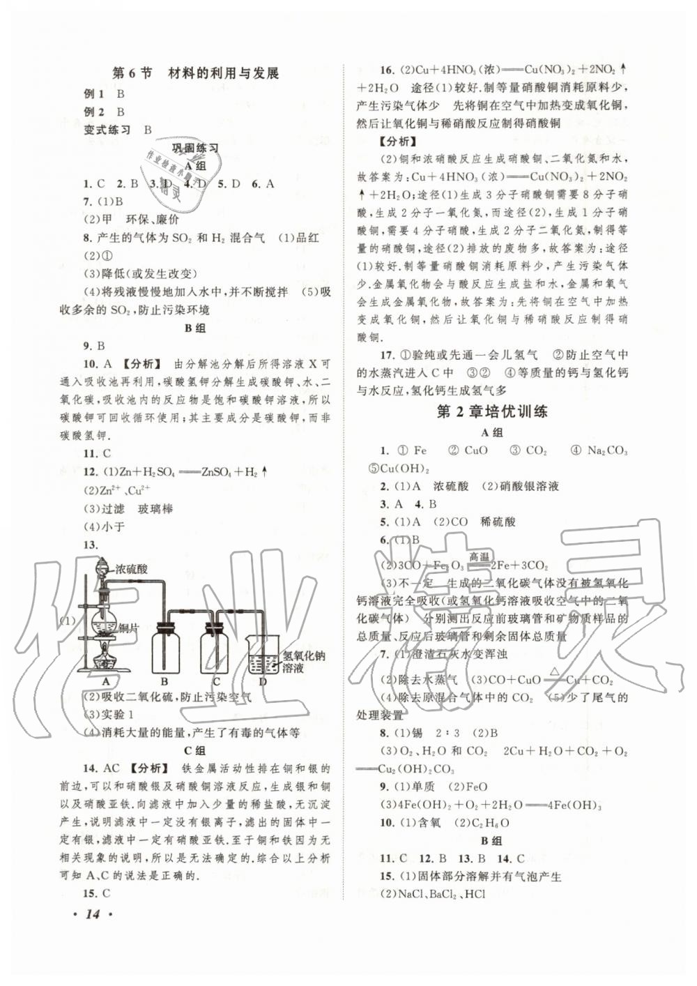 2019年拓展與培優(yōu)九年級科學(xué)全一冊浙教版 第14頁